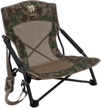 A folding chair with a strap Description automatically generated