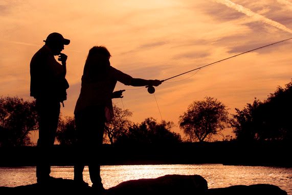 Fly fishing with instruction