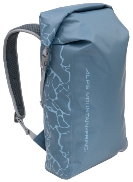 A blue backpack with a strap Description automatically generated