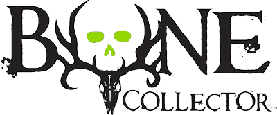 A black and green logo with a skull and text Description automatically generated