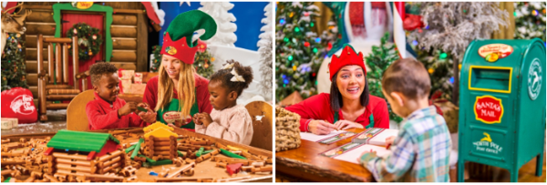 A person and a child in elf hats AI-generated content may be incorrect.