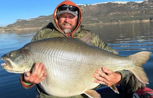 Scott Enloe with unofficial world record laker at Blue Mesa