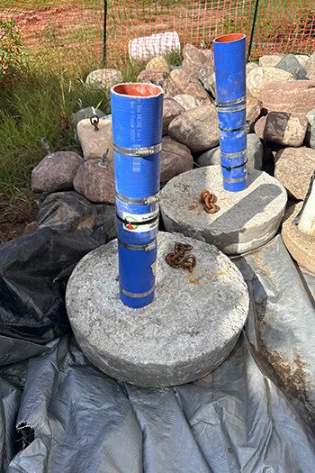 Acoustic telemetry receiver stations along the Muskegon River will collect data from tagged fish. Photo courtesy TNC MI.